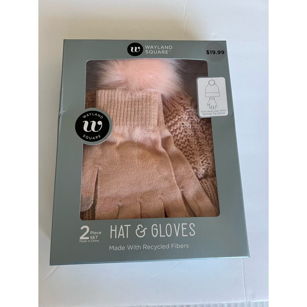 Women's Pink Hat & Gloves Set